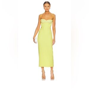 Bardot Lime Corset-Style Maxi Dress